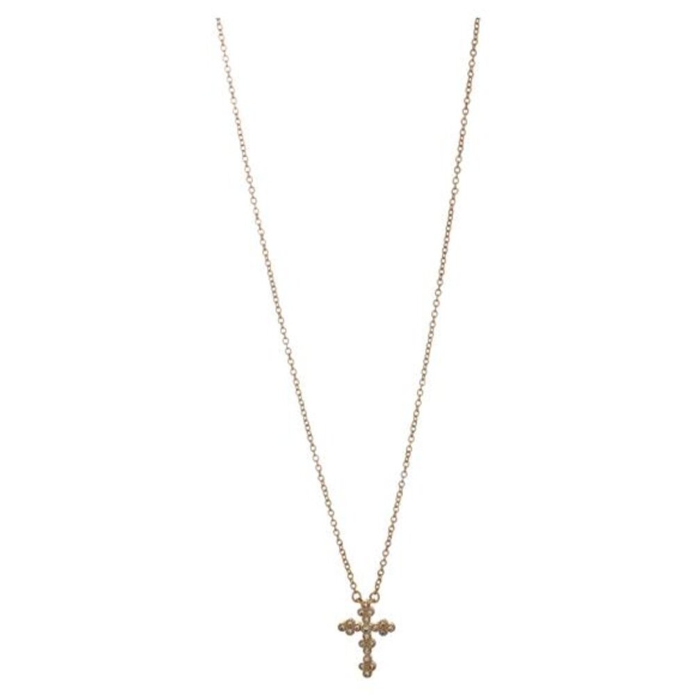 Time And Tru Gold Tone Cross Necklace